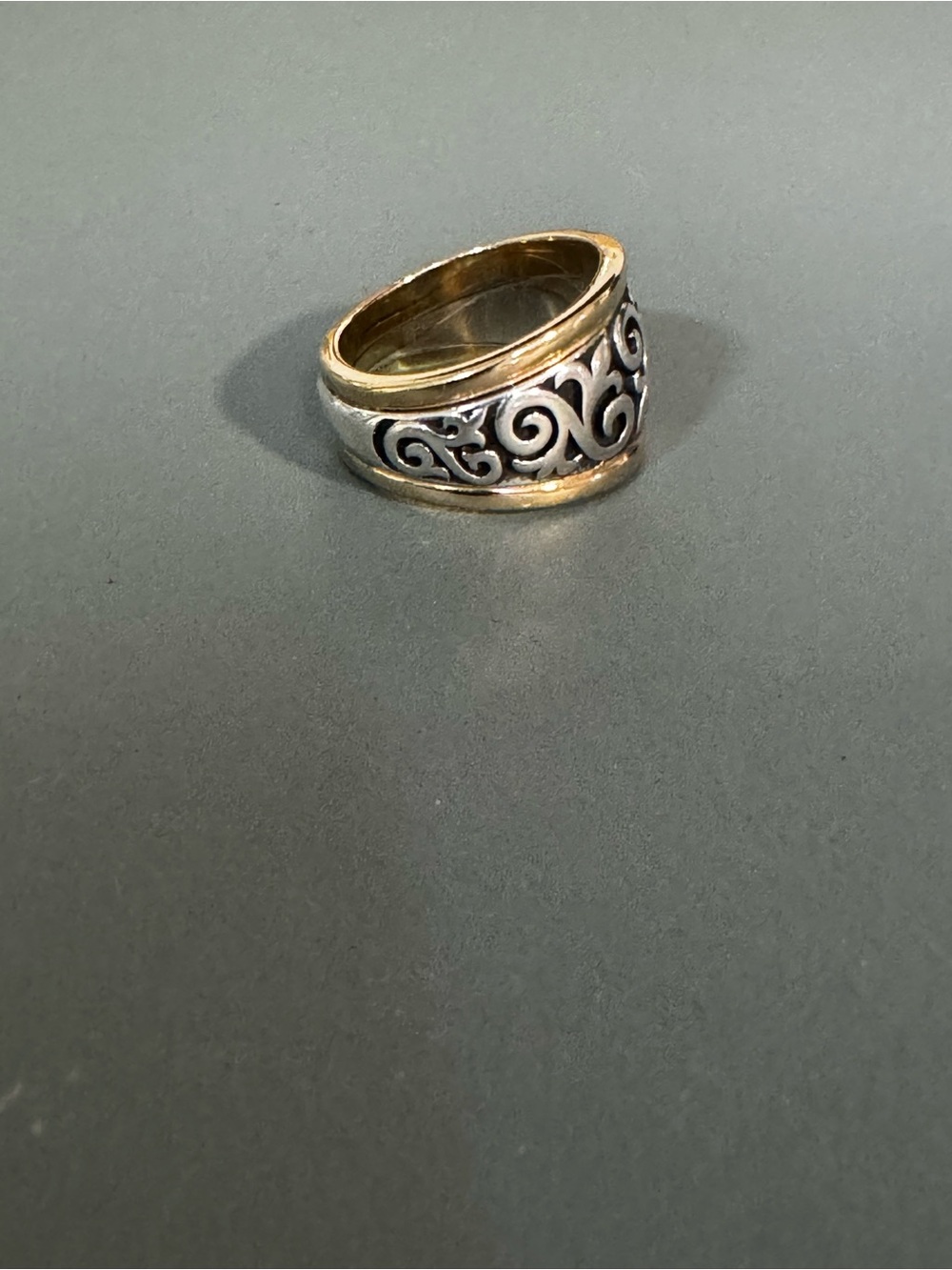 James Avery retired Fleur De Lis 925 Silver and 14 K Gold - Picture 3 of 6